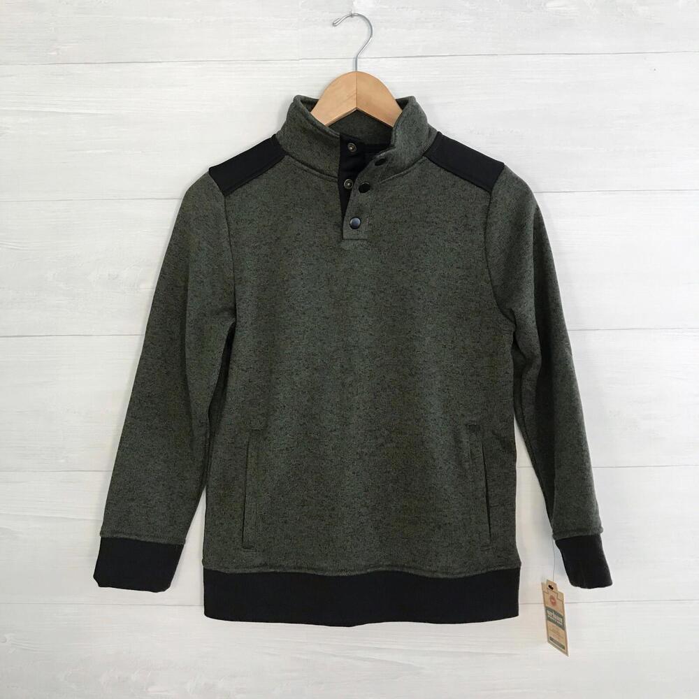 NWT Urban Pipeline - Green long sleeve snap fleece pullover, Boys L